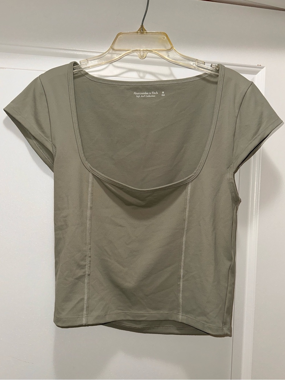 Abercrombie & Fitch Olive square Neck Women's Top